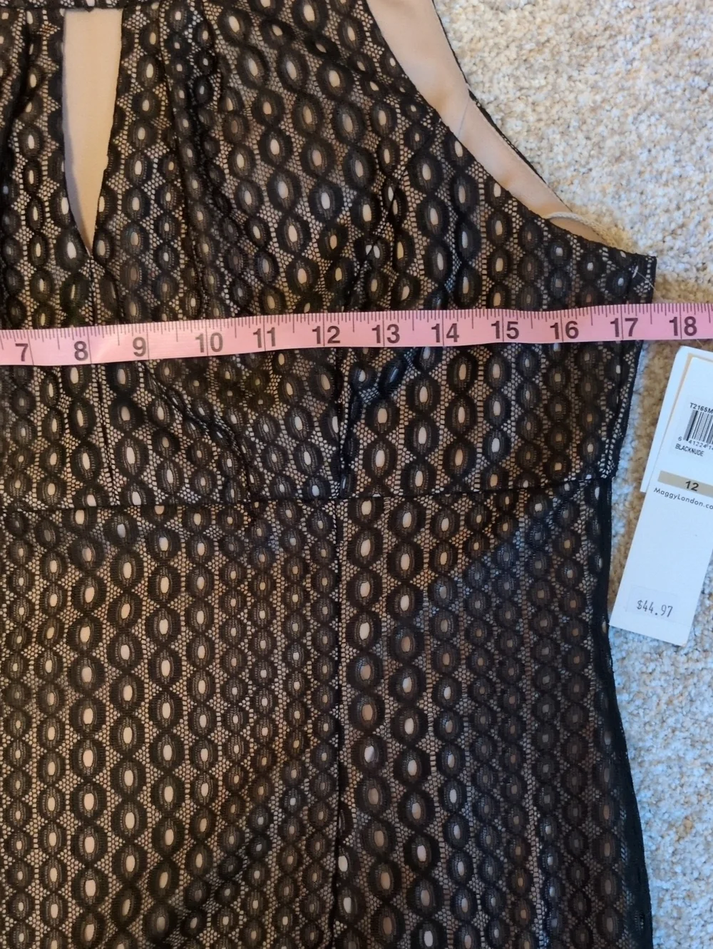 Maggy London Black Lace Halter Midi Dress 12